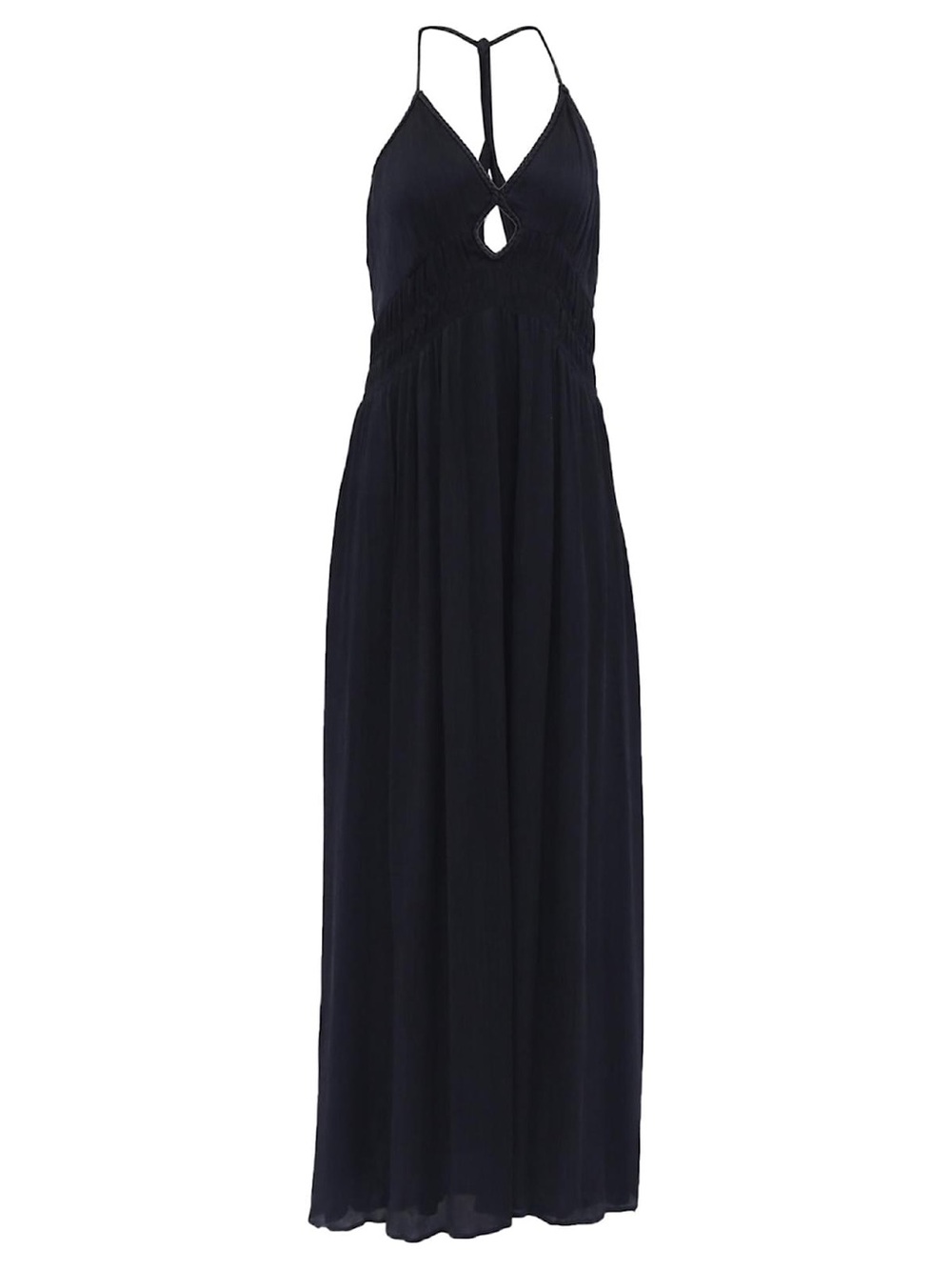 Ba&Sh Cha Cutout Maxi Dress in Washed Black Cupro